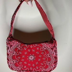 Red bandana shoulder bag